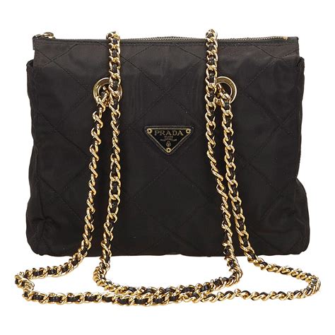 vintage prada nylon chain bag|Prada over the shoulder bag.